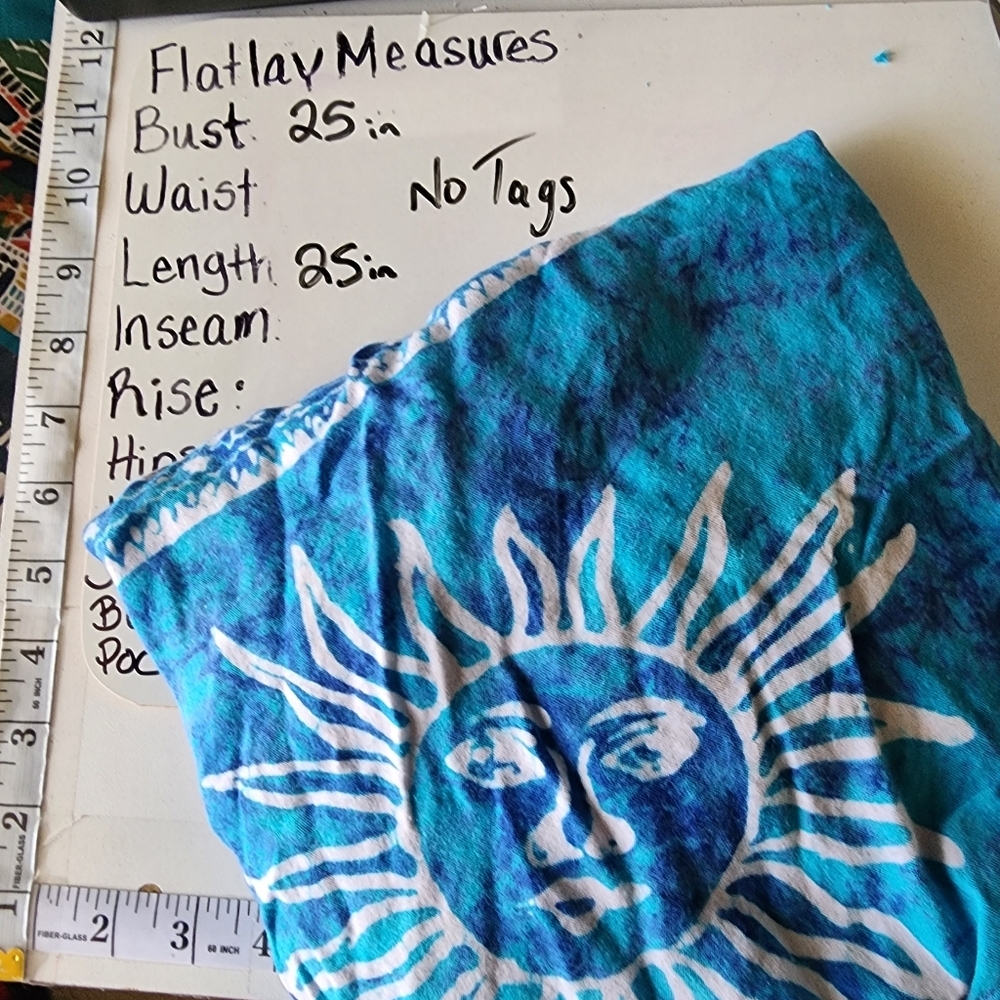 Vintage Celestial Blue Tie Dye Crop Top & Wrap Skirt Set Boho Festival - Picture 4 of 7